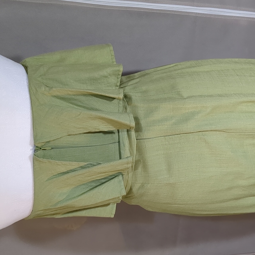 Etiquette Dress style C0T838 100% linen Color Strapless with Ruffles wai… - Picture 7 of 11